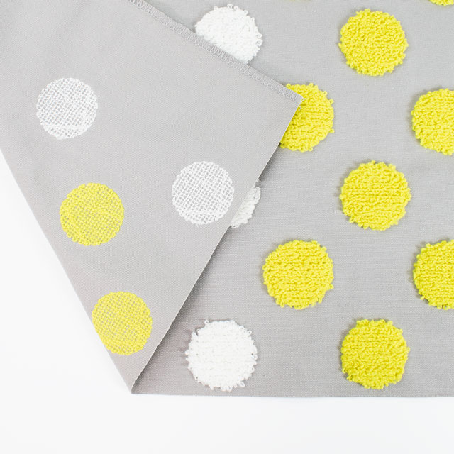 生地 タフティング風刺しゅう生地 ドット(150-1644) B1.グレー 09Ae99_