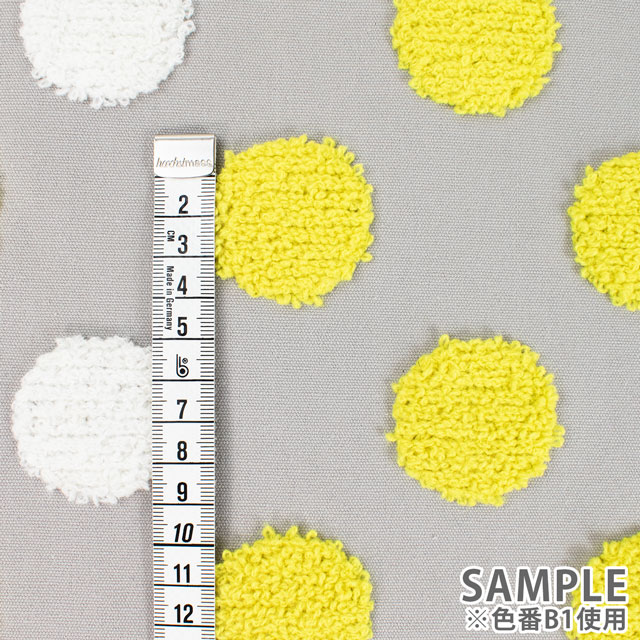 生地 タフティング風刺しゅう生地 ドット(150-1644) B1.グレー 09Ae99_