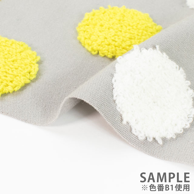 生地 タフティング風刺しゅう生地 ドット(150-1644) B1.グレー 09Ae99_