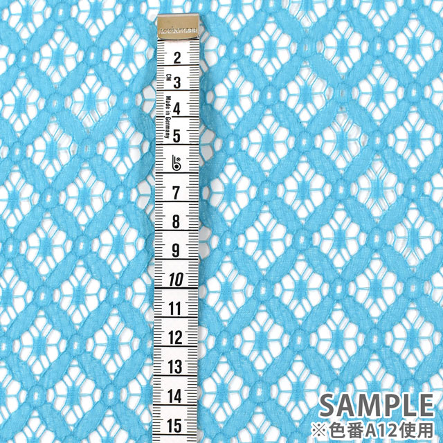 生地 ジオメトリックレース(151-2868) A13.ロイヤルブルー 99Zz99_