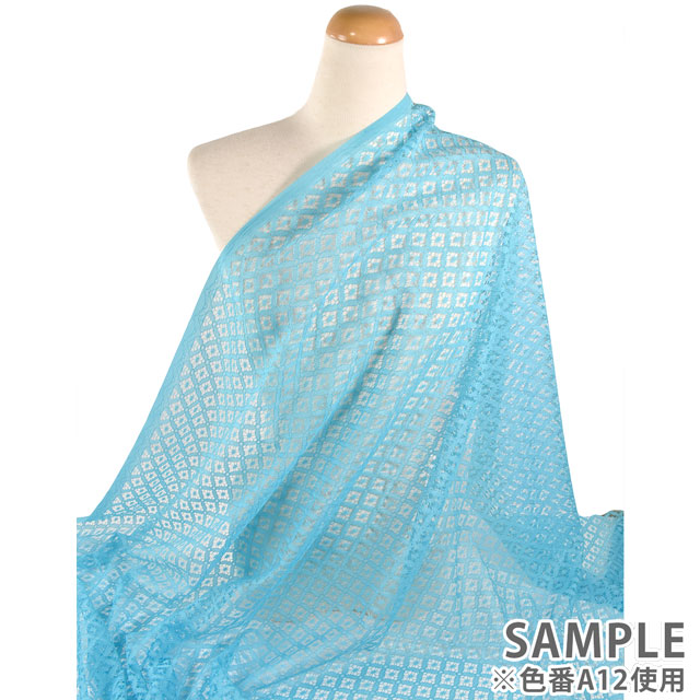 生地 ジオメトリックレース(151-2868) A13.ロイヤルブルー 99Zz99_