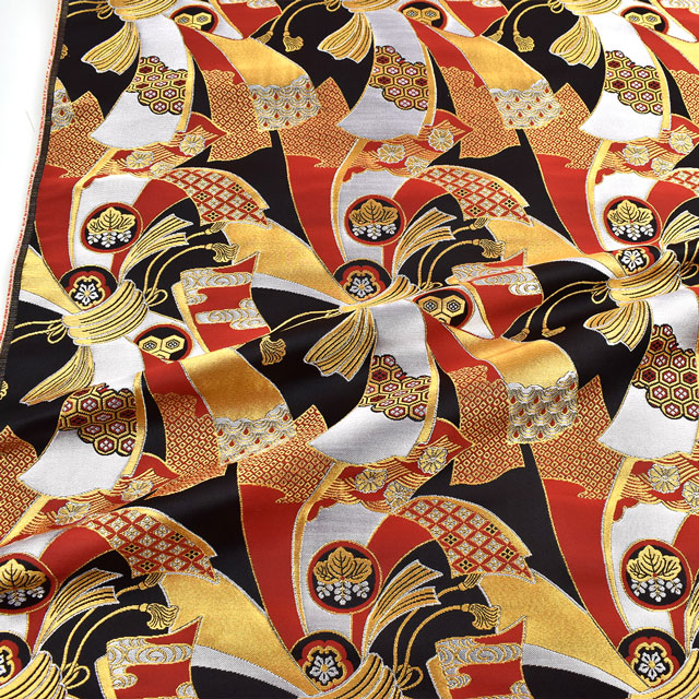 金襴生地 寿三丁2号 結び(155-1201-3) 黒 09Bh18_