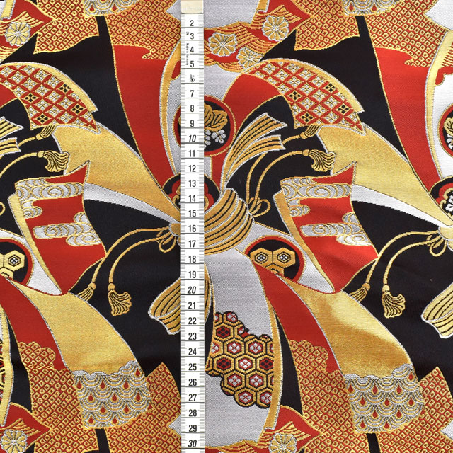 金襴生地 寿三丁2号 結び(155-1201-3) 黒 09Bh18_