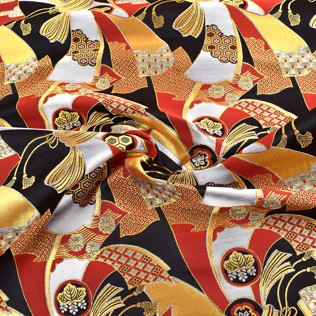 金襴生地 寿三丁2号 結び(155-1201-3) 黒 09Bh18_