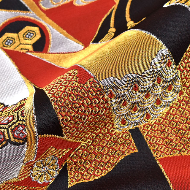 金襴生地 寿三丁2号 結び(155-1201-3) 黒 09Bh18_