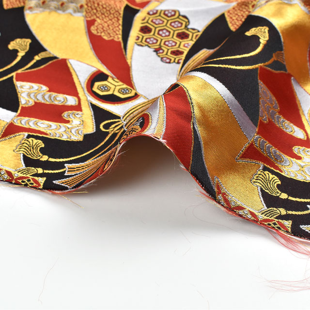 金襴生地 寿三丁2号 結び(155-1201-3) 黒 09Bh18_