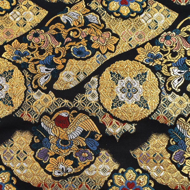 ※受付終了※〔1月上旬~中旬以降入荷分予約〕金襴生地 寿四丁4号 鷲(155-1483-1) 黒 09Bh18_