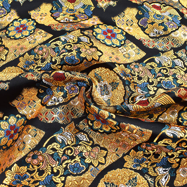 ※受付終了※〔1月上旬~中旬以降入荷分予約〕金襴生地 寿四丁4号 鷲(155-1483-1) 黒 09Bh18_