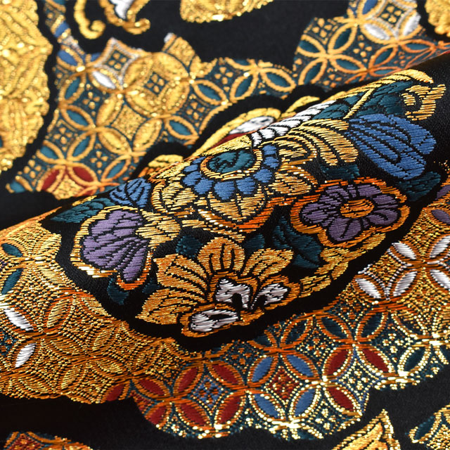 ※受付終了※〔1月上旬~中旬以降入荷分予約〕金襴生地 寿四丁4号 鷲(155-1483-1) 黒 09Bh18_