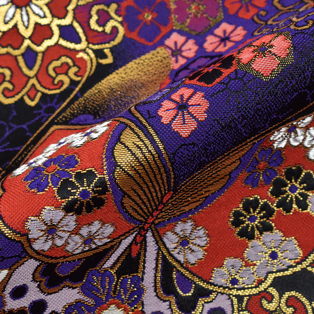 金襴生地 四丁サビ 蝶々(155-8699-6) 黒 09Bh18_