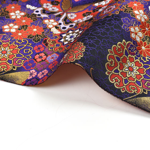 金襴生地 四丁サビ 蝶々(155-8699-6) 黒 09Bh18_