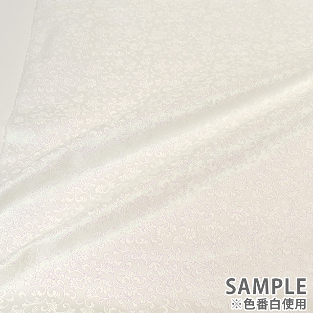 金襴生地 桂錦新箔上PH ラメ唐草上(156-2176-1) 白 09Bh18_