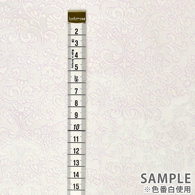 金襴生地 桂錦新箔上PH ラメ唐草上(156-2176-1) 白 09Bh18_