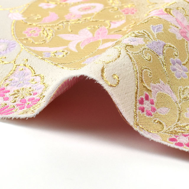 金襴生地 寿四丁4号 蝶々(156-2182-1) 白 09Bh18_