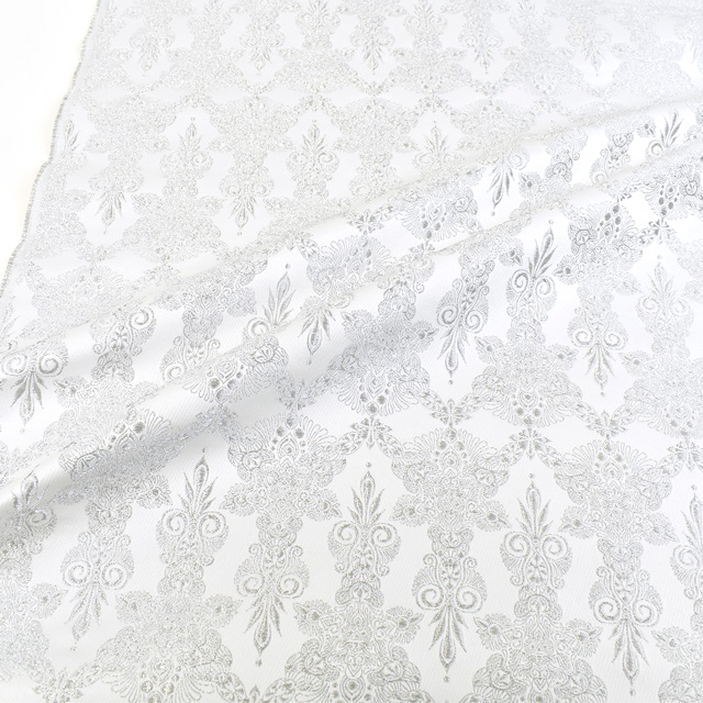 金襴生地 桂錦2号上 舶来(156-3005-4) 銀 09Bh18_