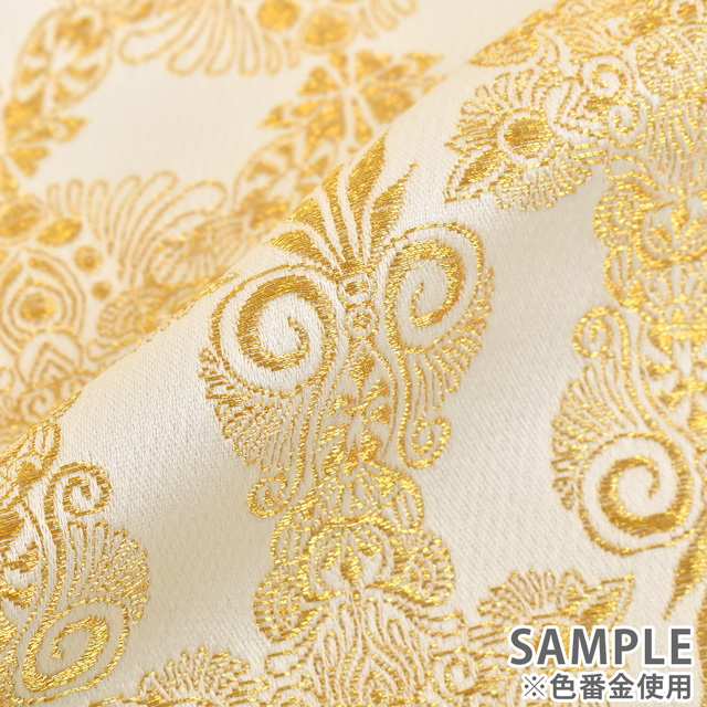 金襴生地 桂錦2号上 舶来(156-3005-4) 銀 09Bh18_