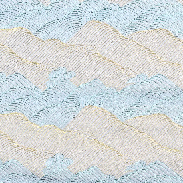 金襴生地 三丁サビ 波(156-8483-11) 水色 09Bh18_