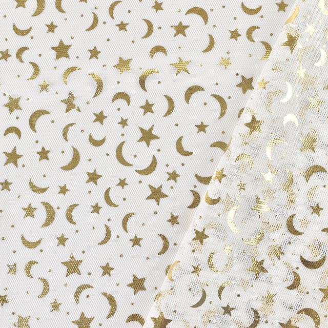 生地 チュール箔ムーンスター(160150) 1.ホワイト 10Bg11_