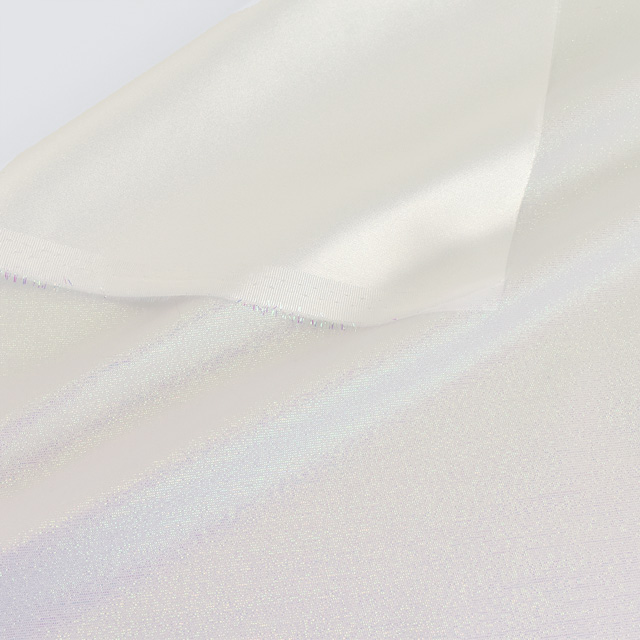 生地 ミルキーバックサテン(160257) 1.オーロラホワイト 10Bg11_