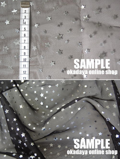 オーガンジー生地 星屑のステージ(160305) 1.白×シルバー 10Bg10_