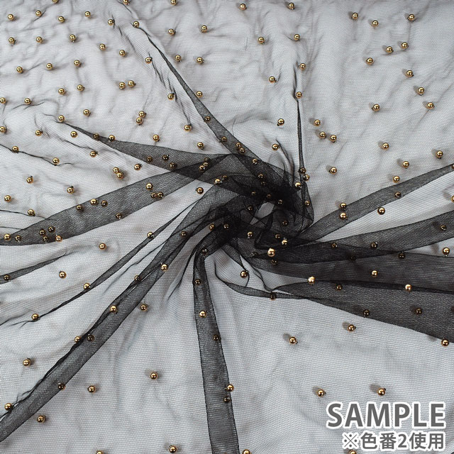 チュール生地 プチパールドット(160411) 4.エメラルドグリーン 10Ac04_