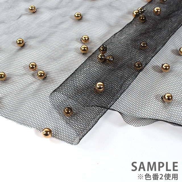 チュール生地 プチパールドット(160411) 4.エメラルドグリーン 10Ac04_