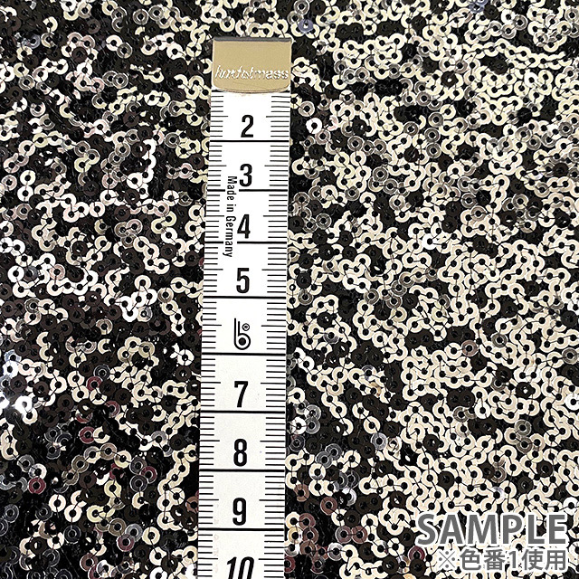 スパンコール生地 アリアナスパン(160412) 11.ゴールド×ブラック 10Ad06_