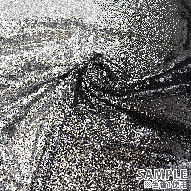 スパンコール生地 アリアナスパン(160412) 11.ゴールド×ブラック 10Ad06_