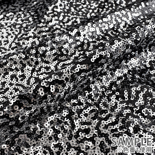 スパンコール生地 アリアナスパン(160412) 11.ゴールド×ブラック 10Ad06_