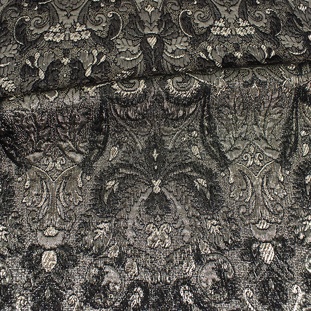 生地 プラチナジャガード第二章(165029) 2.黒/ゴールド 10Aa05_