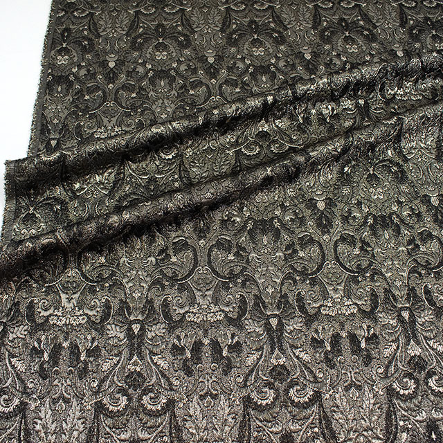 生地 プラチナジャガード第二章(165029) 2.黒/ゴールド 10Aa05_