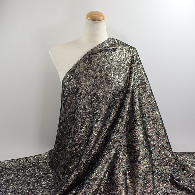 生地 プラチナジャガード第二章(165029) 2.黒/ゴールド 10Aa05_