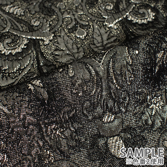 生地 プラチナジャガード第二章(165029) 2.黒/ゴールド 10Aa05_