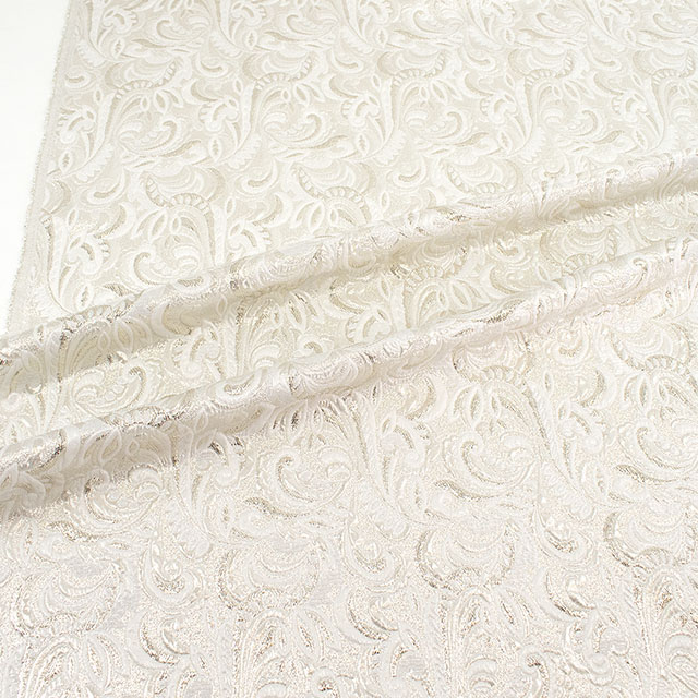 生地 プラチナジャガード第三章(165030) 1.白/ゴールド 10Aa05_