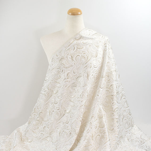 生地 プラチナジャガード第三章(165030) 1.白/ゴールド 10Aa05_