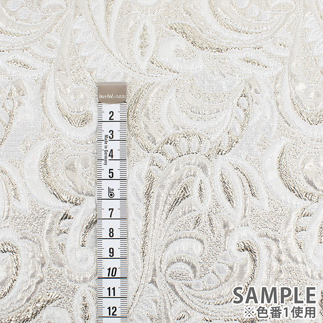 生地 プラチナジャガード第三章(165030) 1.白/ゴールド 10Aa05_