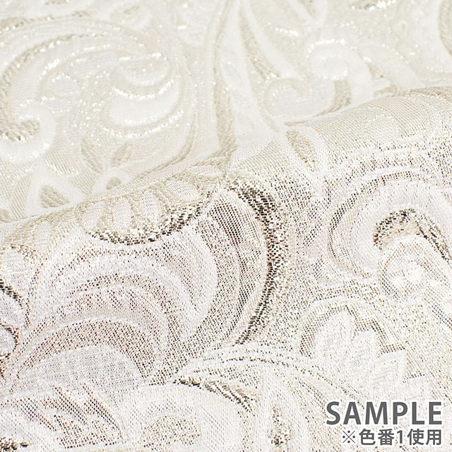 生地 プラチナジャガード第三章(165030) 1.白/ゴールド 10Aa05_