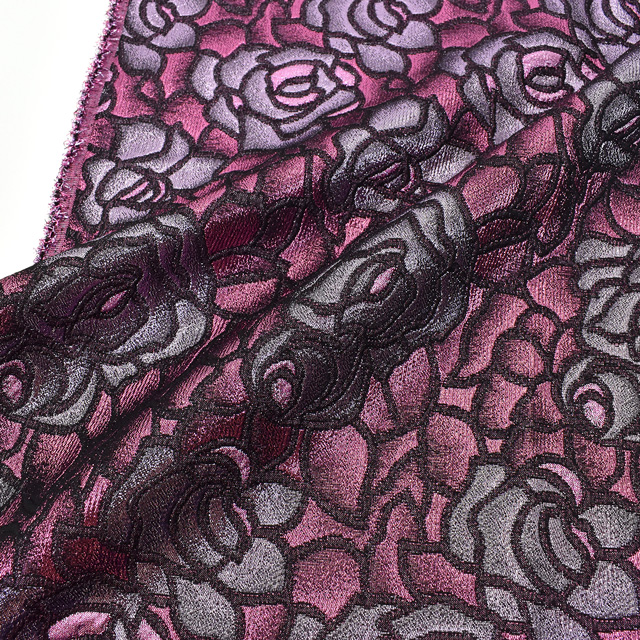 生地 フラワーアートジャガード(165031) 3.パープル×グレイッシュパープル 99Zz99_