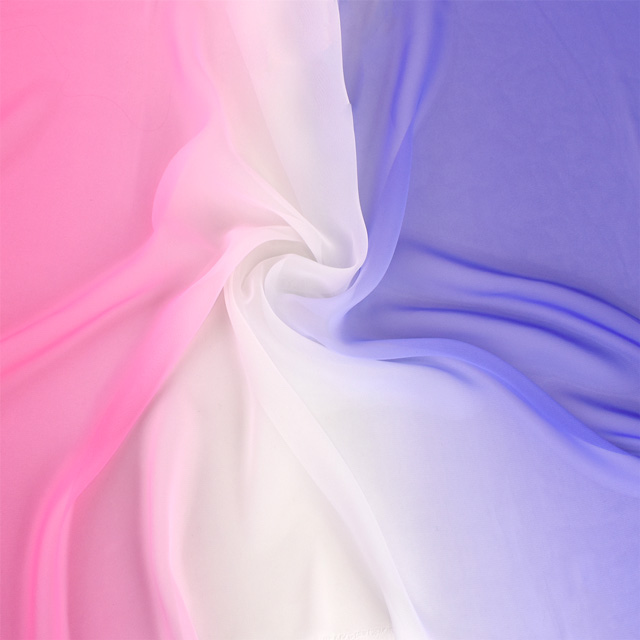 生地 グラデーションGCジョーゼット(170285) 127.ピンク×ホワイト×パープル 10Bf09_