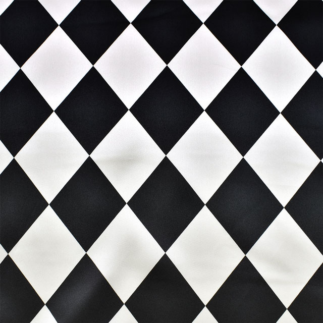 サテン生地 ダイヤモンド(170530) 1.白×黒 99Zz99_