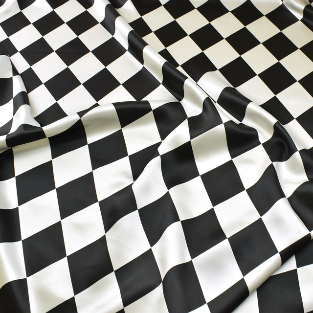 サテン生地 ダイヤモンド(170530) 1.白×黒 99Zz99_