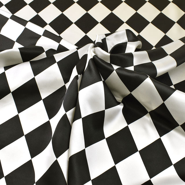サテン生地 ダイヤモンド(170530) 1.白×黒 99Zz99_