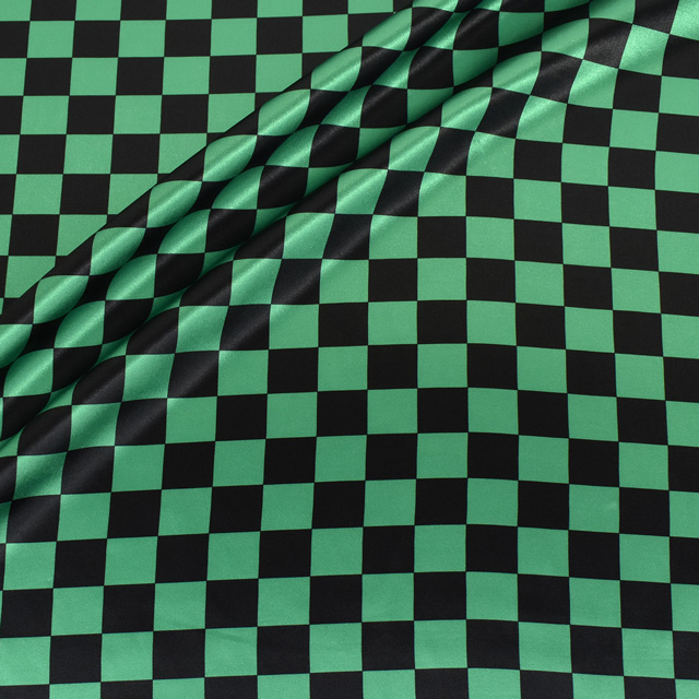 生地 和風サテンプリント（170600） 1.市松 小 10Ae08_