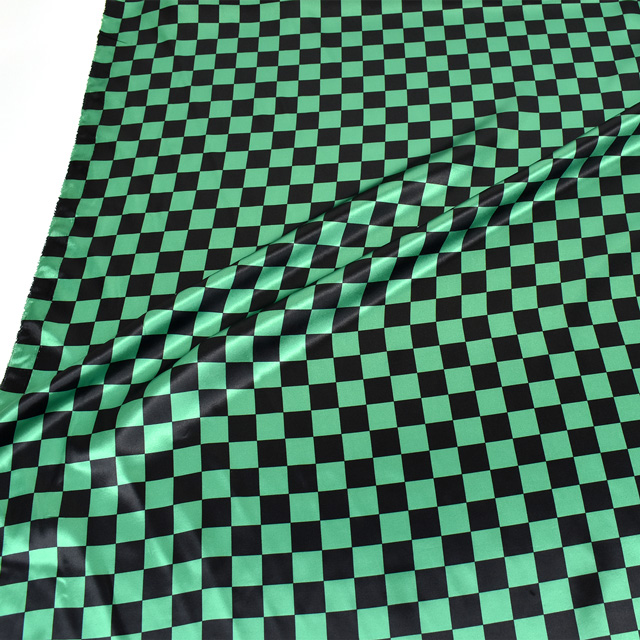 生地 和風サテンプリント(170600) 1.市松 小 10Ae08_