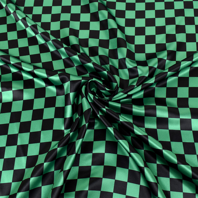 生地 和風サテンプリント(170600) 1.市松 小 10Ae08_