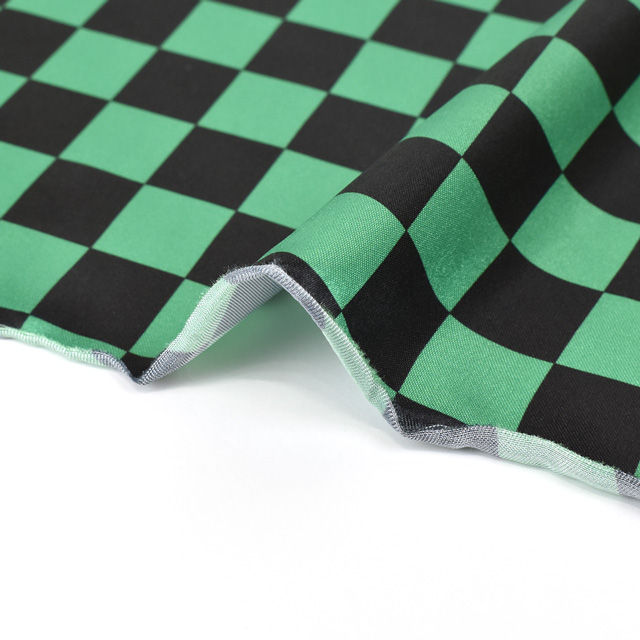 生地 和風サテンプリント(170600) 1.市松 小 10Ae08_