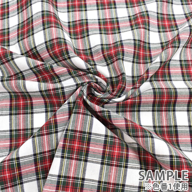 生地 テッキングタータン(18-0611) 2.赤系 09Bk22_