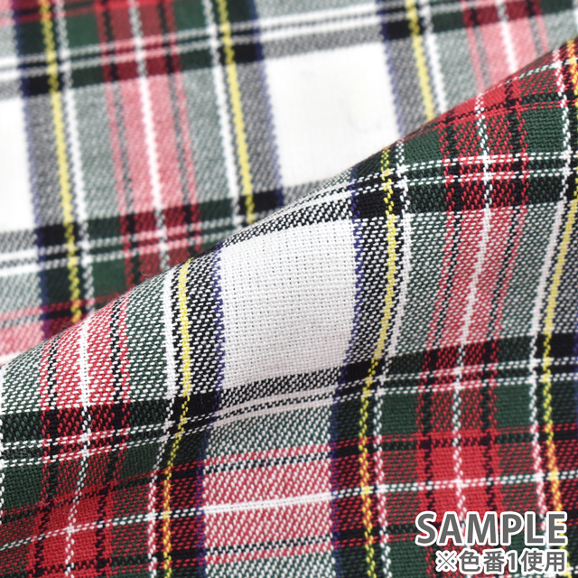 生地 テッキングタータン(18-0611) 2.赤系 09Bk22_
