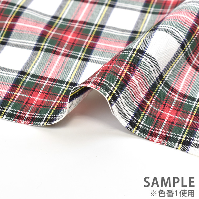 生地 テッキングタータン(18-0611) 2.赤系 09Bk22_