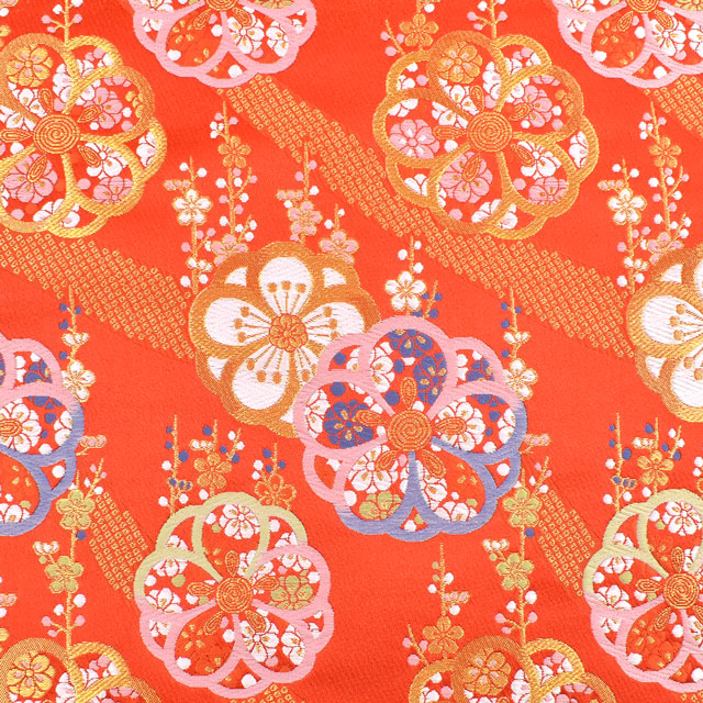 金襴生地 洛レイ四丁4号胴入2号 梅(18-10352-2) 赤 09Bh18_